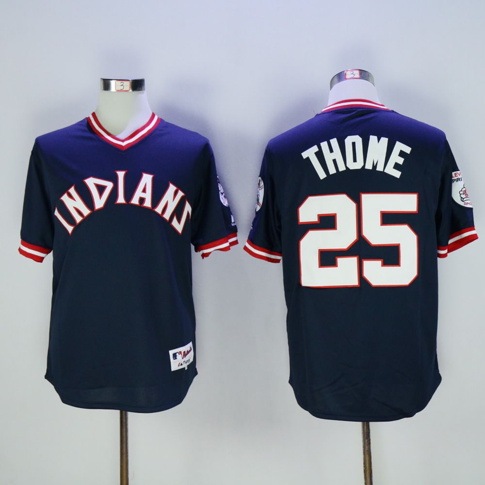 Men Cleveland Indians #25 Thome Blue 1976 MLB Jerseys->cleveland indians->MLB Jersey